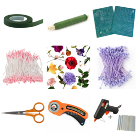 Viltbloemen maken benodigdheden