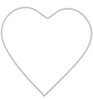 Wit gelakte metalen Hart - 30 cm Bij vilt enzo
