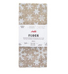 Dekostof Flock - jutestof met sneeuwvlokken Bij vilt enzo