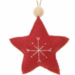 Vilt Ster Hanger met borduursel Bij vilt enzo