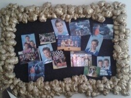 Prikbord van vilt met lijst