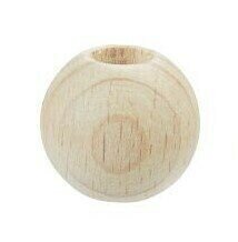 10 Blank Houten Kralen van 15mm. Deze kralen hebben een extra groot rijggat van ca. 7mm. Bv. Te gebruiken bij dikker koord of v