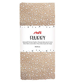 Flurry dekostof Jute met sneeuwdots Bij vilt enzo