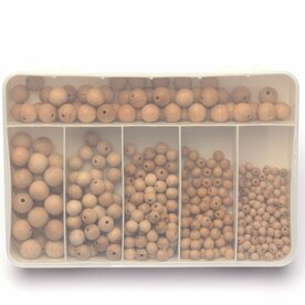 Doos 525 houten kralen Bij vilt enzo