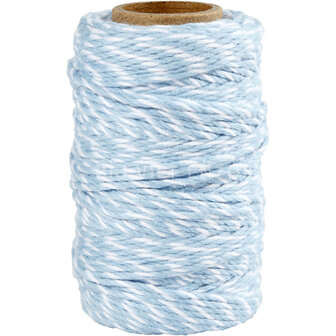 Katoenkoord Licht Blauw  Wit Bij vilt enzo