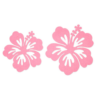 2 Hibiscus bloemen uit vilt Bij vilt enzo