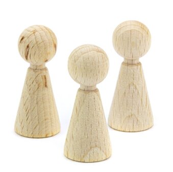 Houten Kegelpopjes 45x25mm Bij vilt enzo