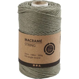 Macrame koord Olijf 2mm Bij vilt enzo