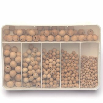 Doos 525 houten kralen Bij vilt enzo