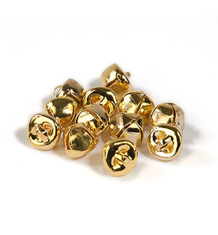 Goudkleurige belletjes 10 mm Bij vilt enzo