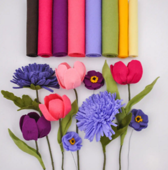 Zomerbox Viltbloemen Bij vilt enzo