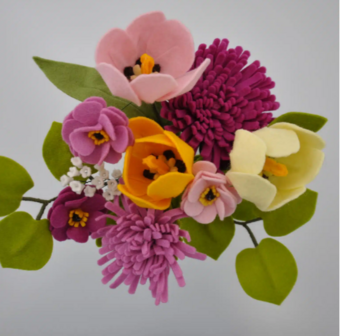Lentebox Lente Viltbloemen Bij vilt enzo