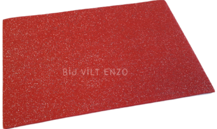 Glitter Vilt ROOD