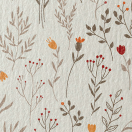 Vilt met Bloemenprint Ecru- Bruin Bij vilt enzo