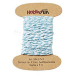 Koord LICHT BLAUW-WIT - 5 meter