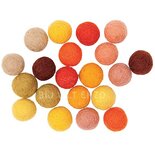 20 Viltkralen 15 mm Geel Mix