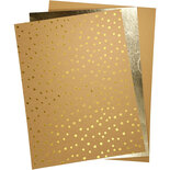 Faux Leather Vellen Set Naturel- Naturel met Stip, - Goud