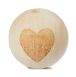 2 Houten Kralen 20 mm Hartje