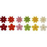 30 Vilt Bloemen met strassteen
