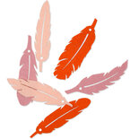 Vilt Veren Oranje Roze Zalm