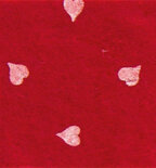 Vilt met hartjes Rood - Wit