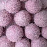 10 Viltkralen Pastel Roze 22mm