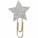 6 Paperclips Glitter Ster Zilver