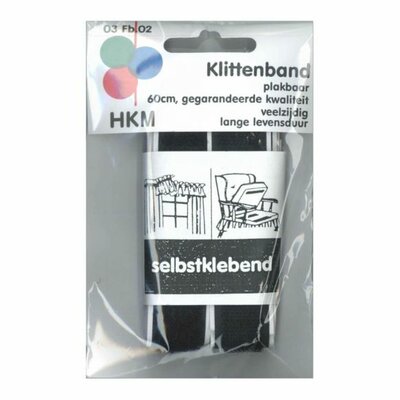 Klittenband Plakbaar ZWART - 60 cm