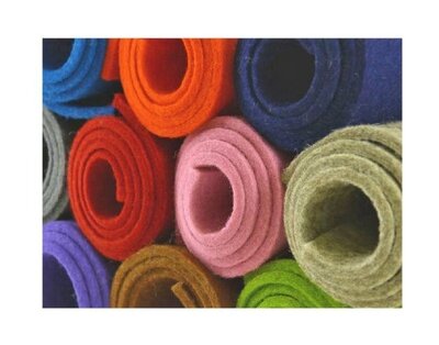 Wolvilt 5mm dik 100 x 183 cm uni kleuren (kies je kleur)