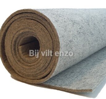 3 mm dik Wol Vilt 45 x 100 cm Licht Grijs gemêleerd