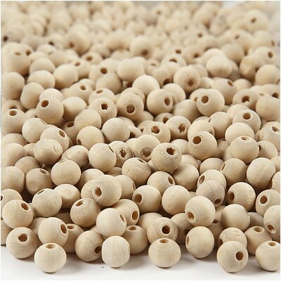 Houten kralen 8 mm Grootverpakking
