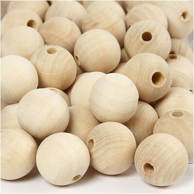 Houten kralen 20 mm Grootverpakking - ca. 200 stuks