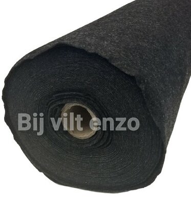 Vilt van de Rol 1mm dik- 90 cm breed ZWART