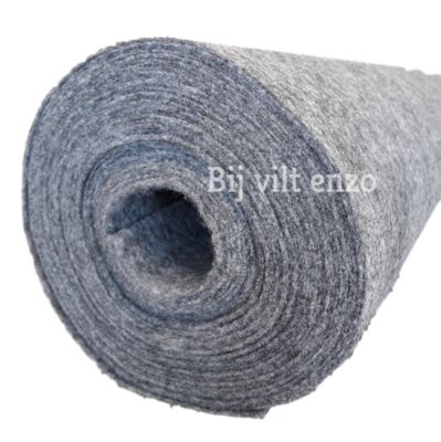 Vilt Grijs gemêleerd van de Rol - 90 cm breed