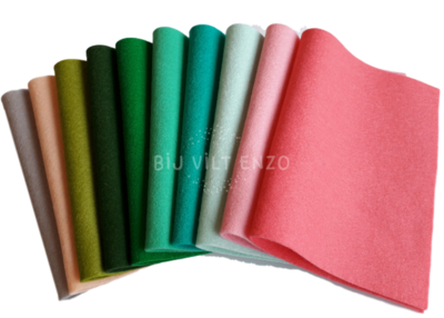 Wolvilt Assortiment Botanic Pink bevat 10 lapjes