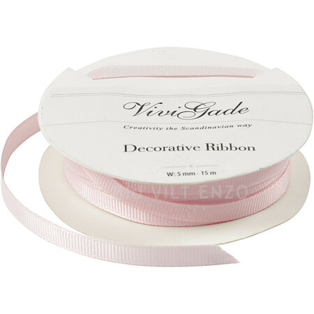 Decoratie Lint Zacht Roze 6mm - 15 meter