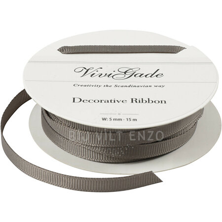 Decoratie Lint Grijs 6mm - 15 meter