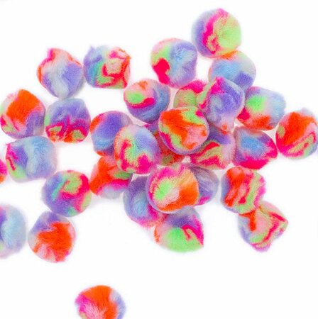 Pompons Regenboog Pastel - 40 stuks