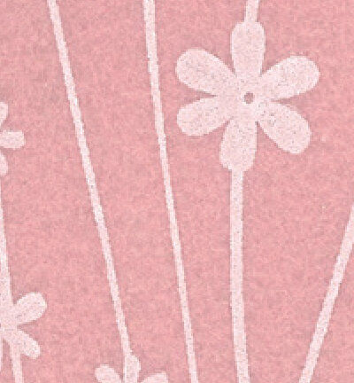 Vilt met print Bloemen Roze