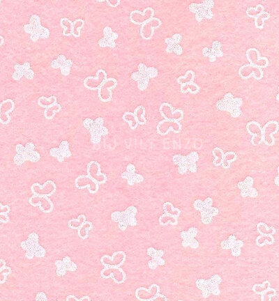 Vilt met Vlinders Roze