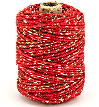 Koord Twist Lurex Rood-Goud