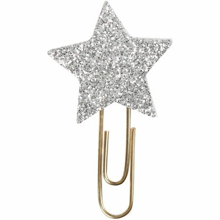 6 Paperclips Glitter Ster Zilver