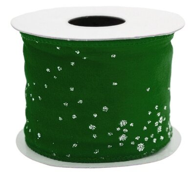 Rol Fluweelband Glitter - Groen