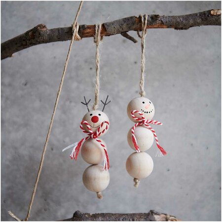 Deco Kralen hanger Sneeuwman