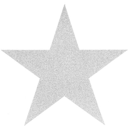6 Vilt Sterren Glitter Zilver