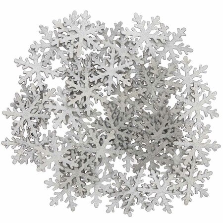 48 Houten Sneeuwvlokjes Zilver