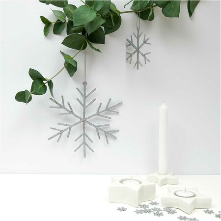 48 Houten Sneeuwvlokjes Zilver