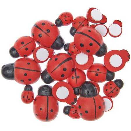 24 Houten Lieveheersbeestjes