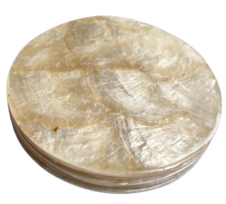 Plat schaaltje Capiz Schelp Goud