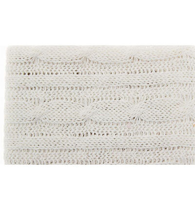 Stof Gebreide Kabel Wit
